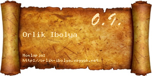 Orlik Ibolya névjegykártya